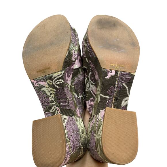 Rebecca Minkoff Jaden Floral Jacquard Platform Sandals Womens Sz 10 Purple Green - Picture 7 of 8